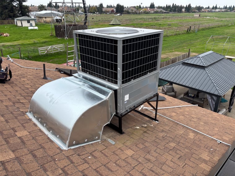 New AC installation in Visalia by Santa Cruz Heating & Cooling.