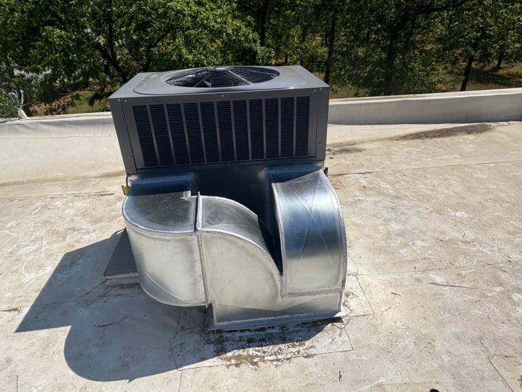 Commercial rooftop unit installation by Santa Cruz HVAC experts.